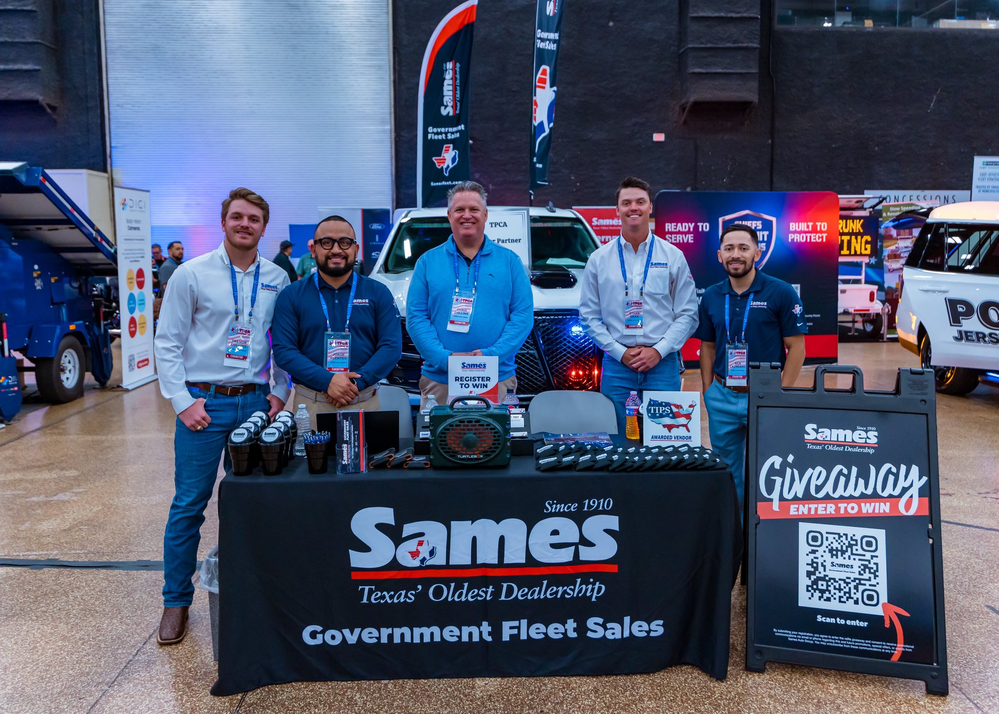 Sames Government Fleet Sales team at a trade show booth